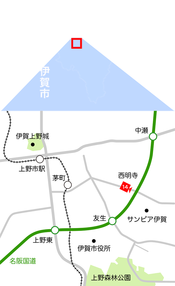 緑ケ丘・友生エリア地図