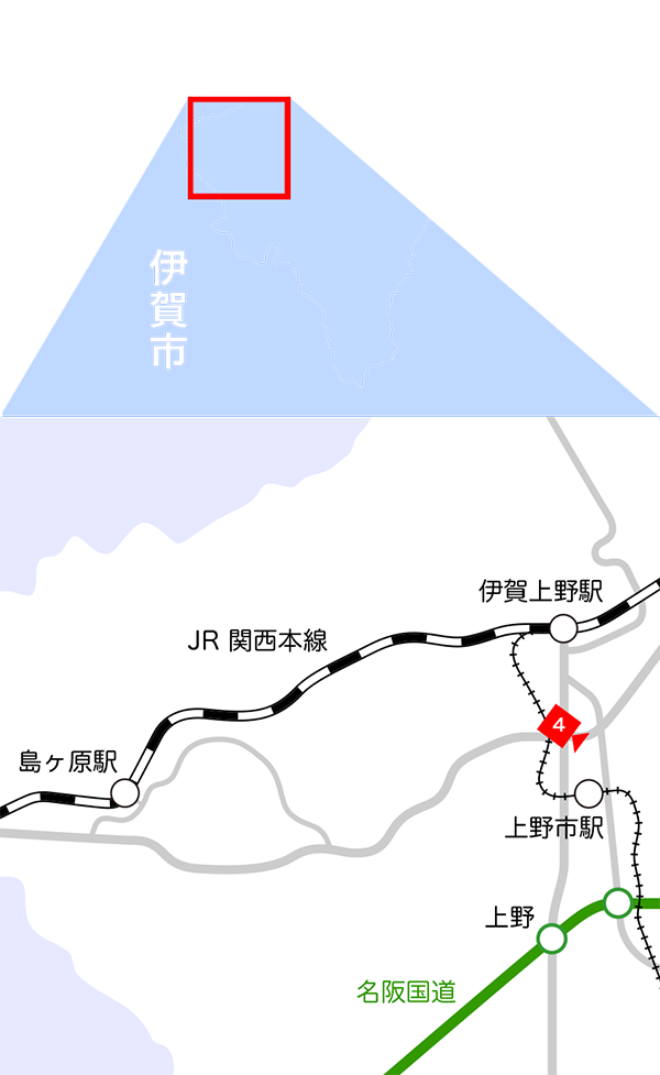 島ヶ原・三田エリア地図