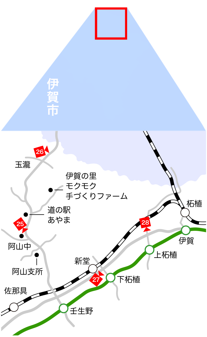 阿山・伊賀エリア　地図
